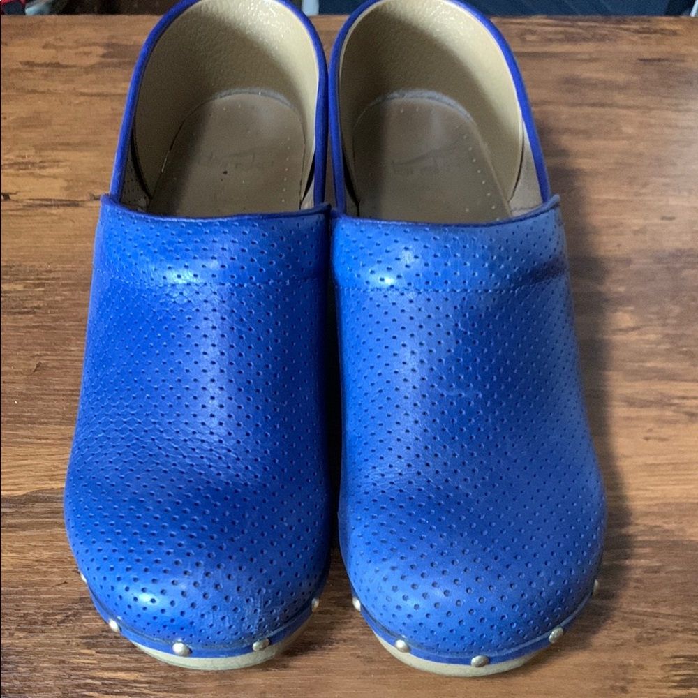 Blue  Dansko Perforated Clogs